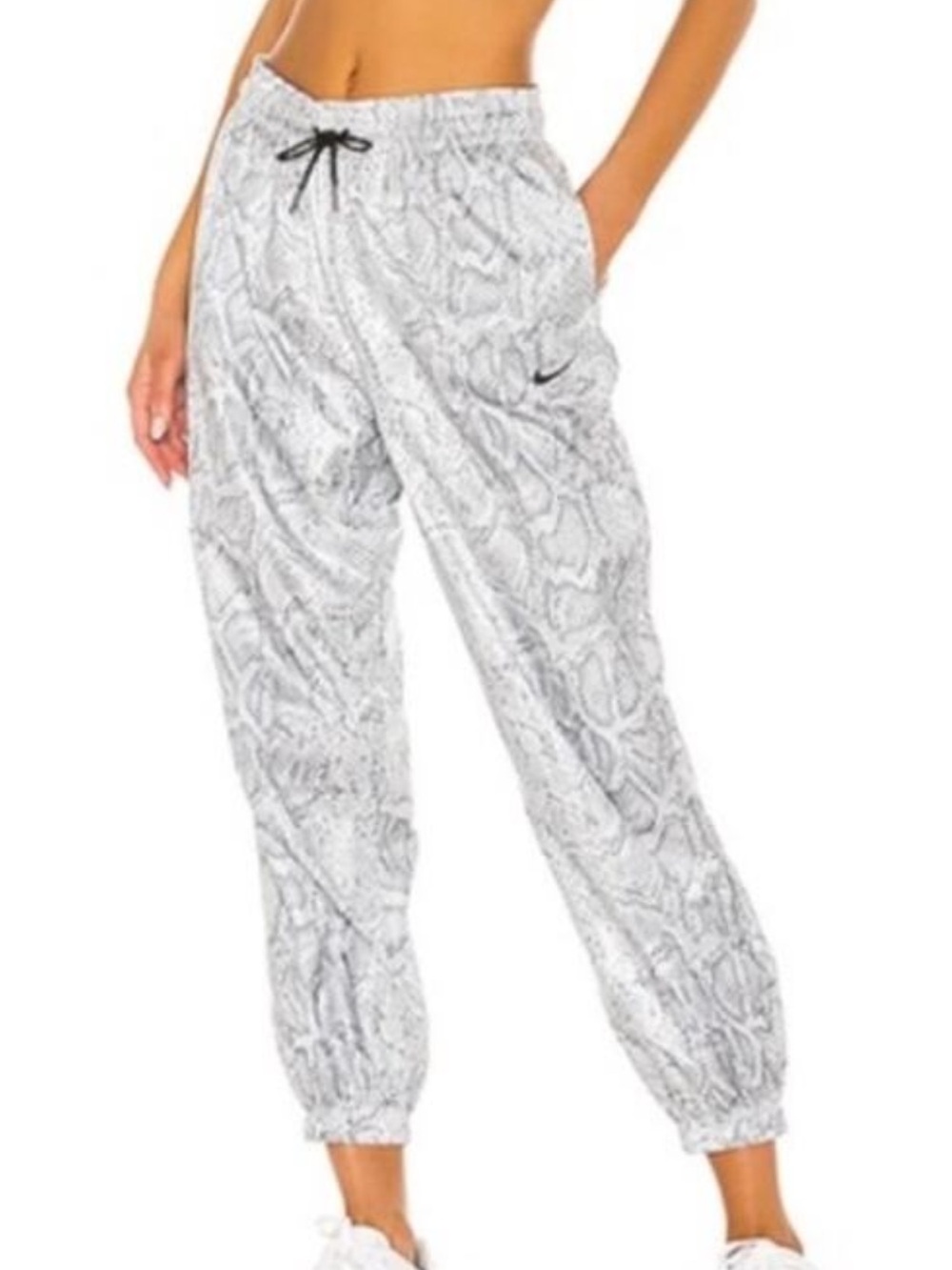 Nike Womens Python Nylon Jogger Pants Gray Size Small